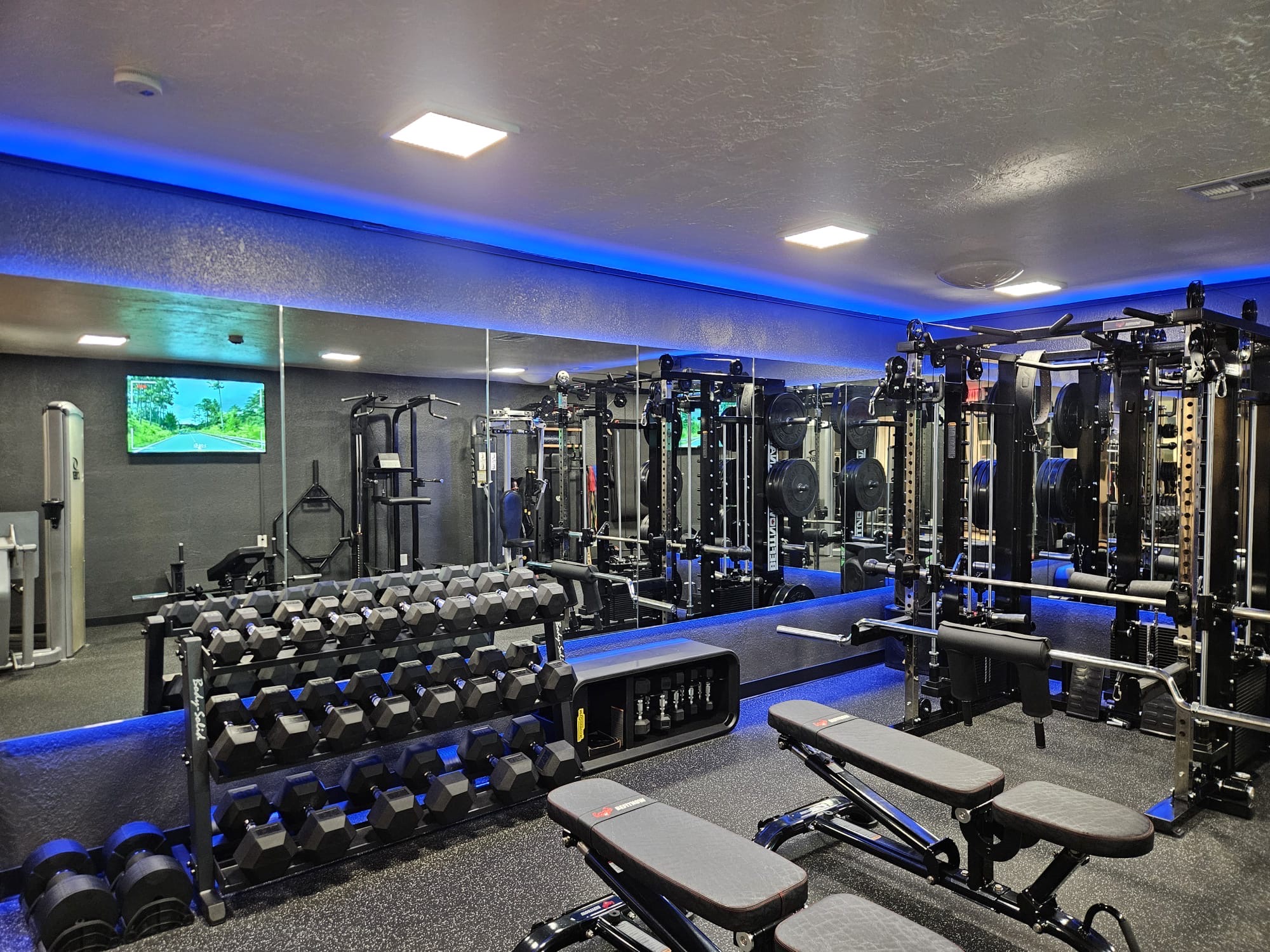 Interior view of the On Point Fitness private training studio.